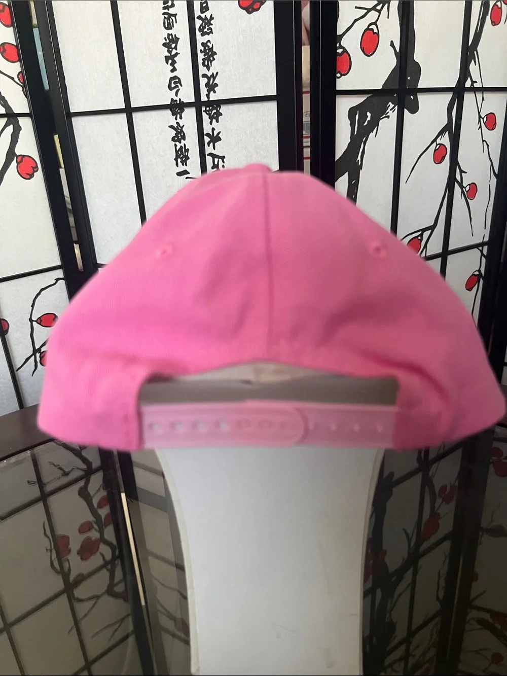 Barbie Hot Pink Embroidered Logo Baseball Hat with adjustable snap back